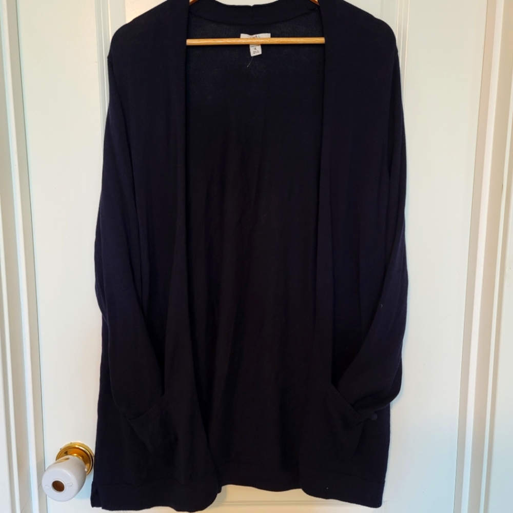 Croft & Borrow 60% cotton navy blue  Cardigan sz XL for women